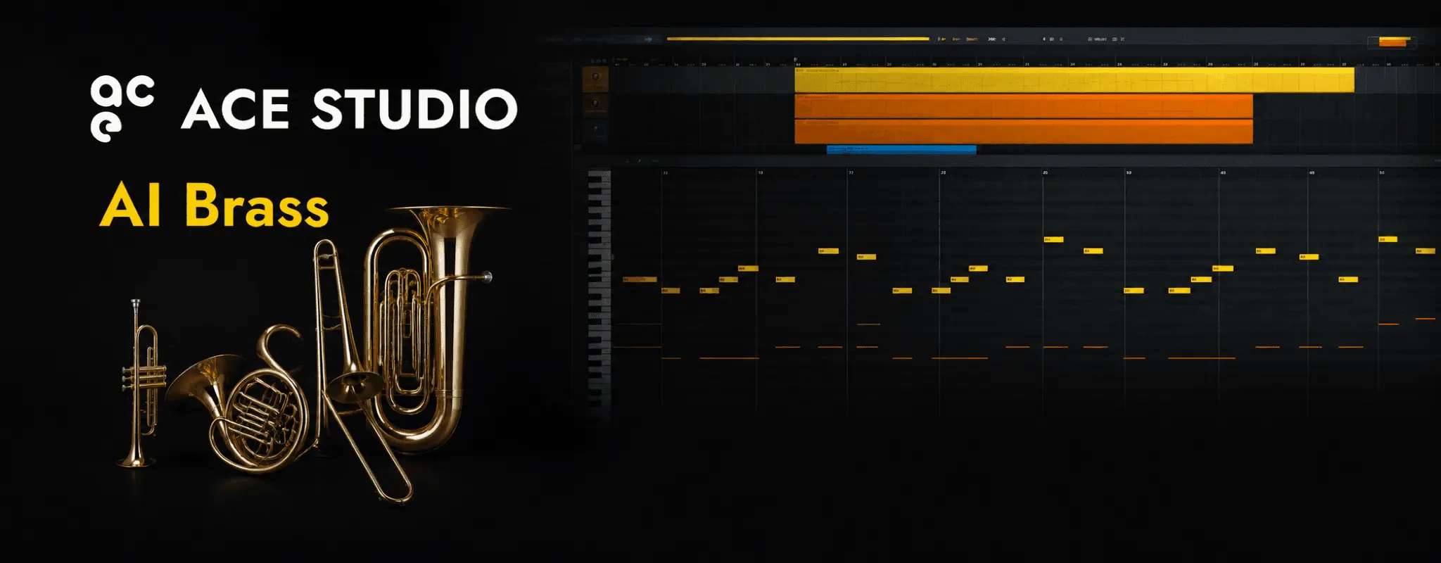 Interpretación del generador de metales con IA generado a partir de MIDI en ACE Studio.