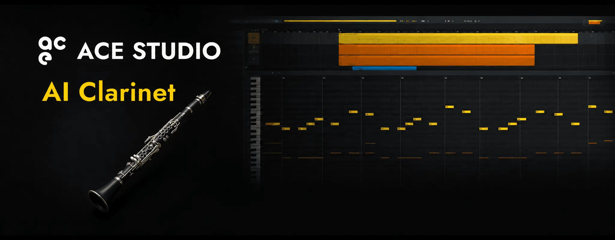 Interpretación del generador de clarinete con IA generado a partir de MIDI en ACE Studio.