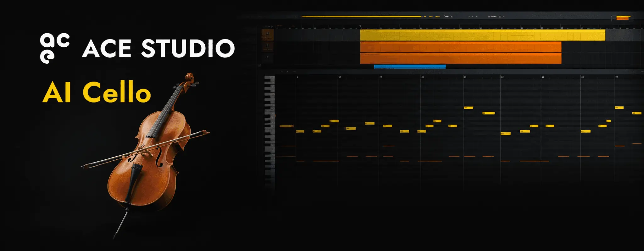 Interpretación de violonchelo con IA generada a partir de MIDI en ACE Studio