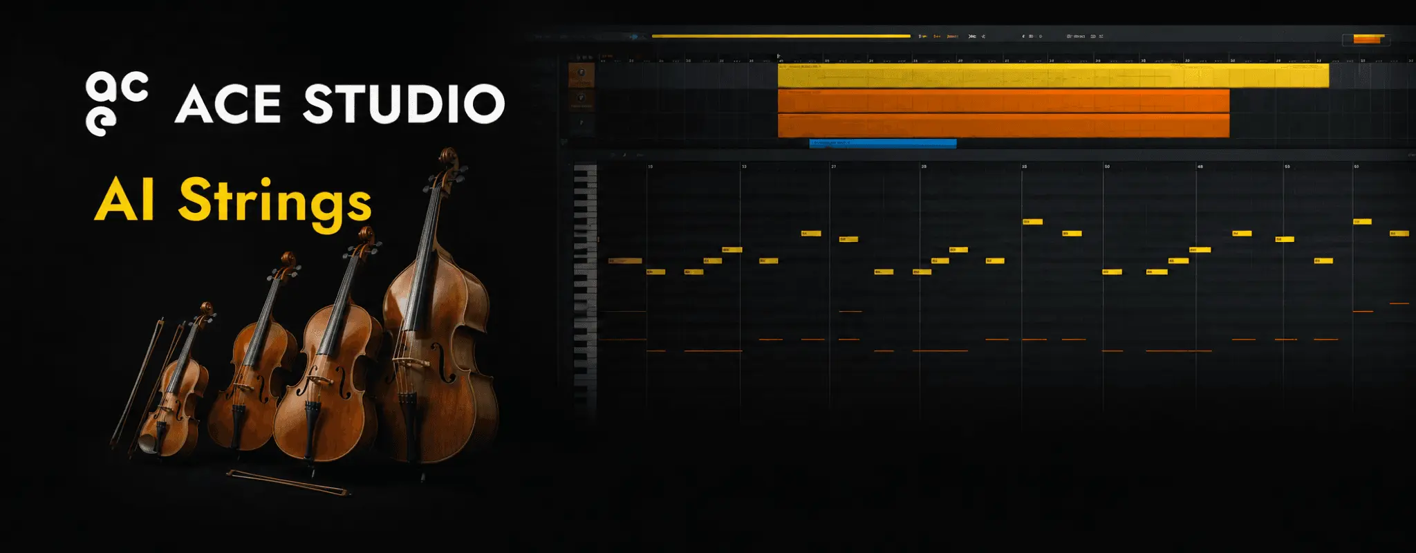 Interpretación del generador de cuerdas de IA generado a partir de MIDI en ACE Studio